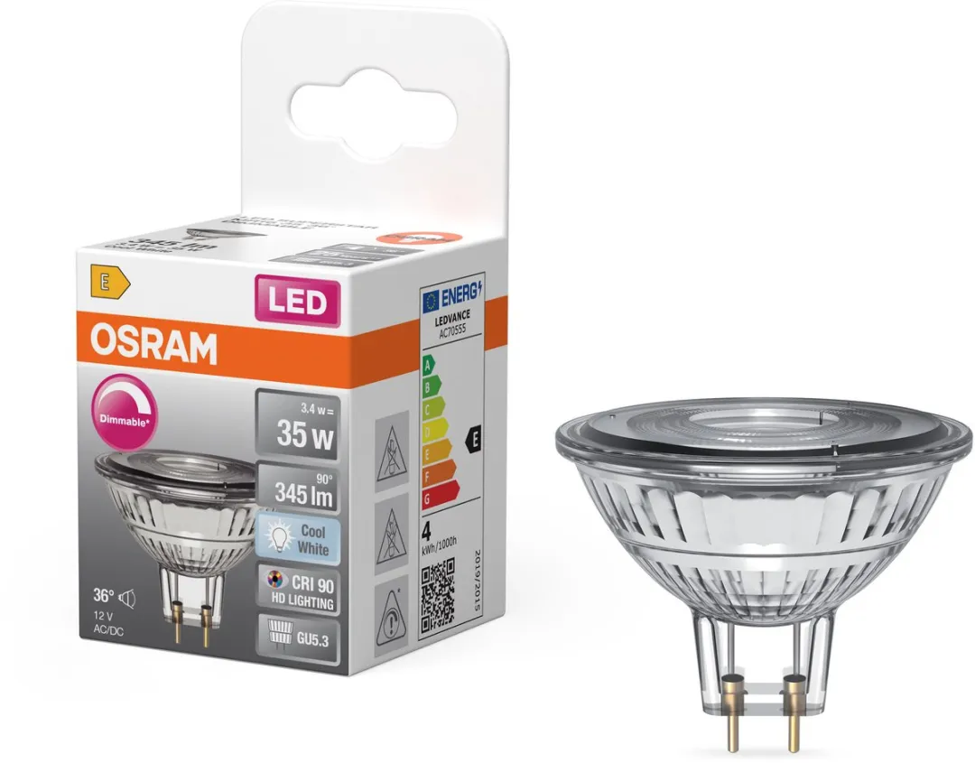 Osram LED Spot Reflector Superstar MR16 35 - 3,4W - 345lm - 36° - Koel wit
