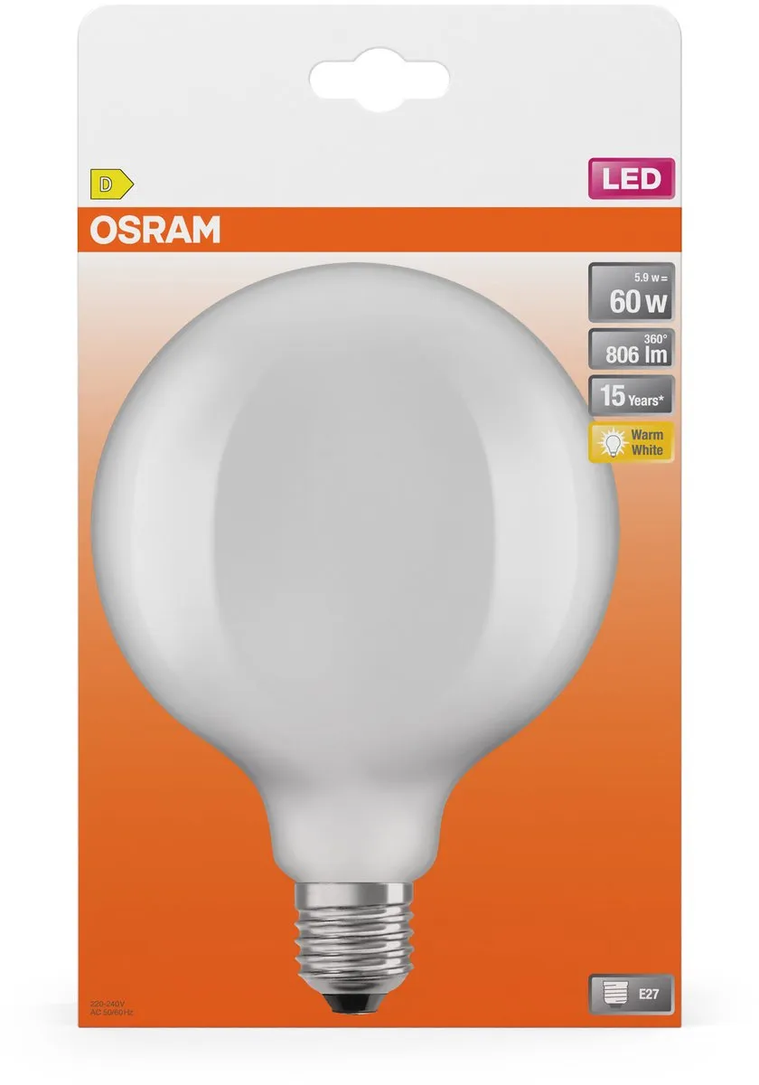 Osram LED Star Globe G125 60 Filament - 5,9W 2700K Mat - 806lm - afbeelding 6 van 6