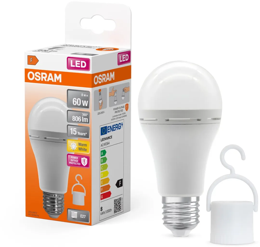 Osram LED Classic Rechargeable 8W E27 - 8W 15.000 Branduren - Mat
