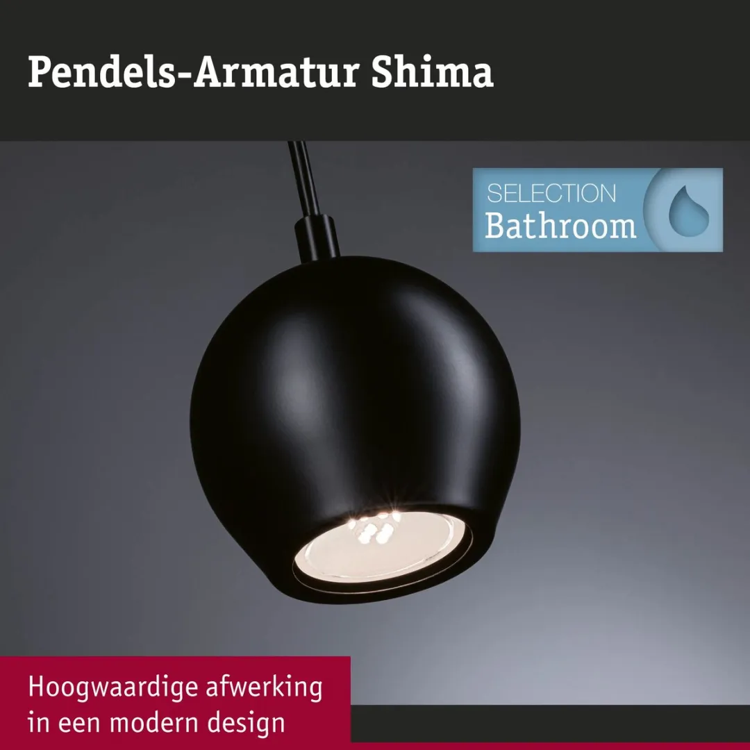 Paulmann Shima LED-hanglamp GU10 10W - Zwart mat