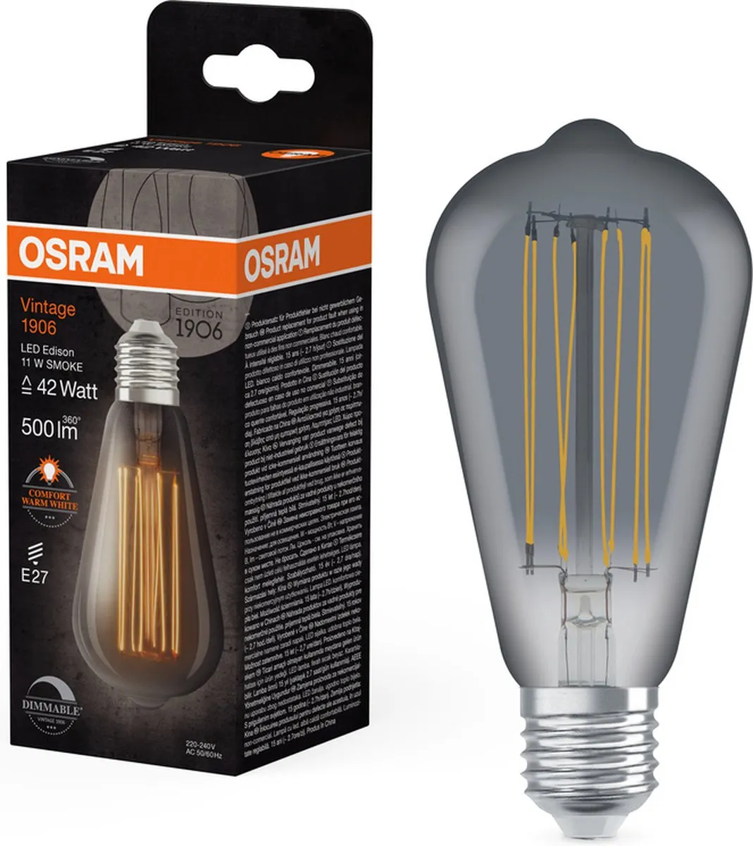 Osram Dimbare LED Vintage Edition E27 ST64 11W - 1800K