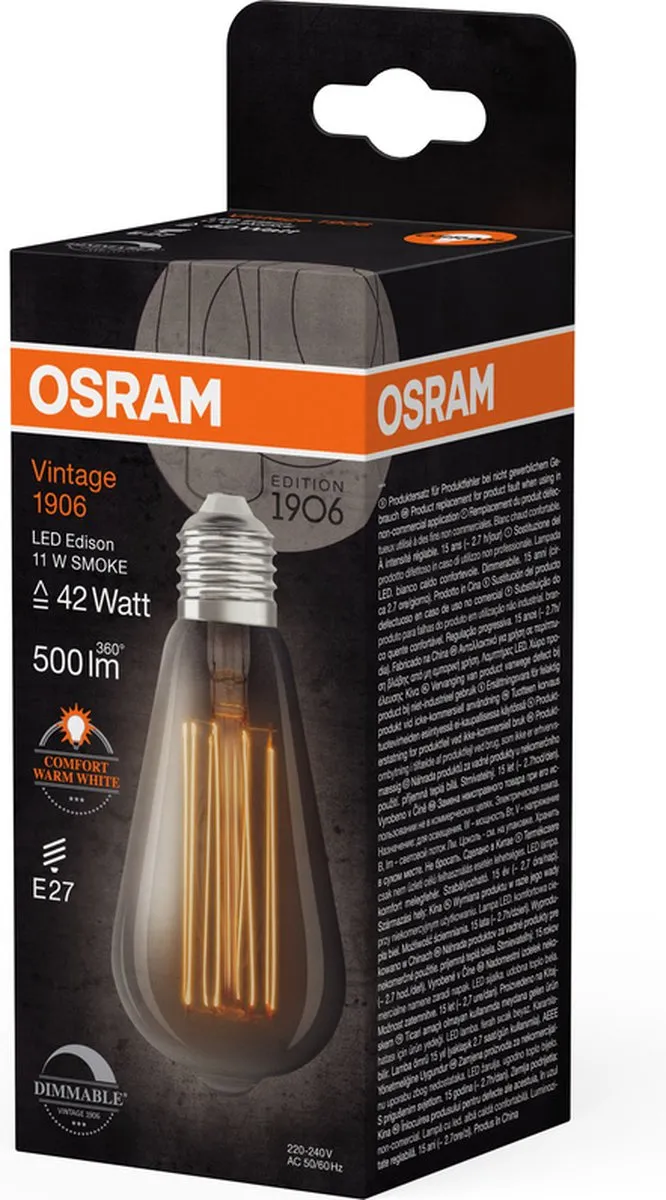 Osram Dimbare LED Vintage Edition E27 ST64 11W - 1800K