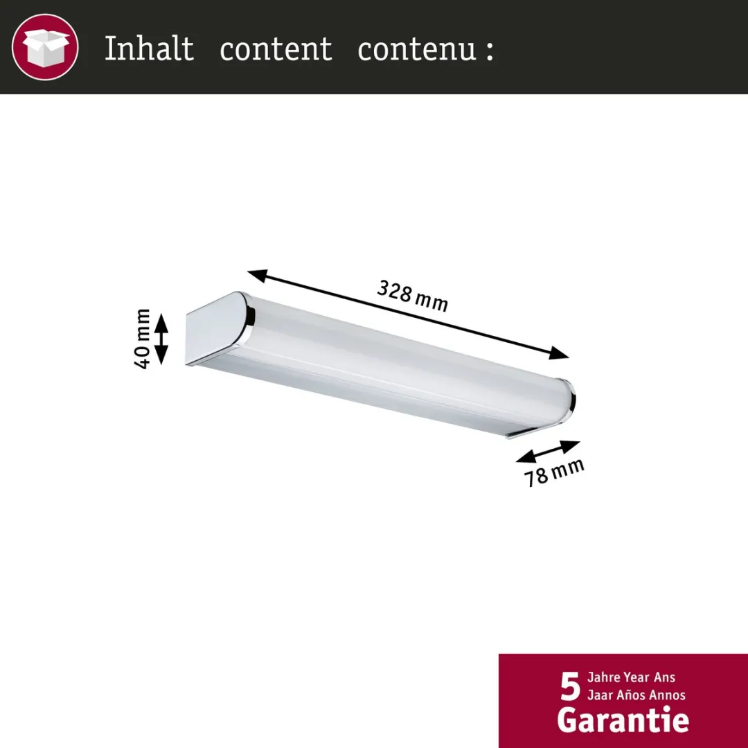 Paulmann Selection Bathroom LED Wandlamp Arneb IP44 - 700lm - Chroom - afbeelding 6 van 6