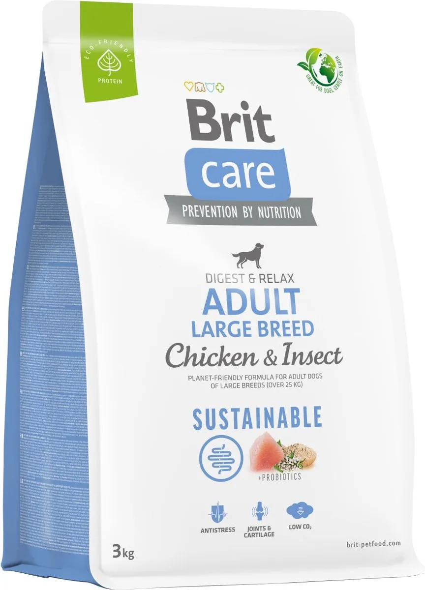 Brit Care Sustainable Adult Large Breed Hond 3kg