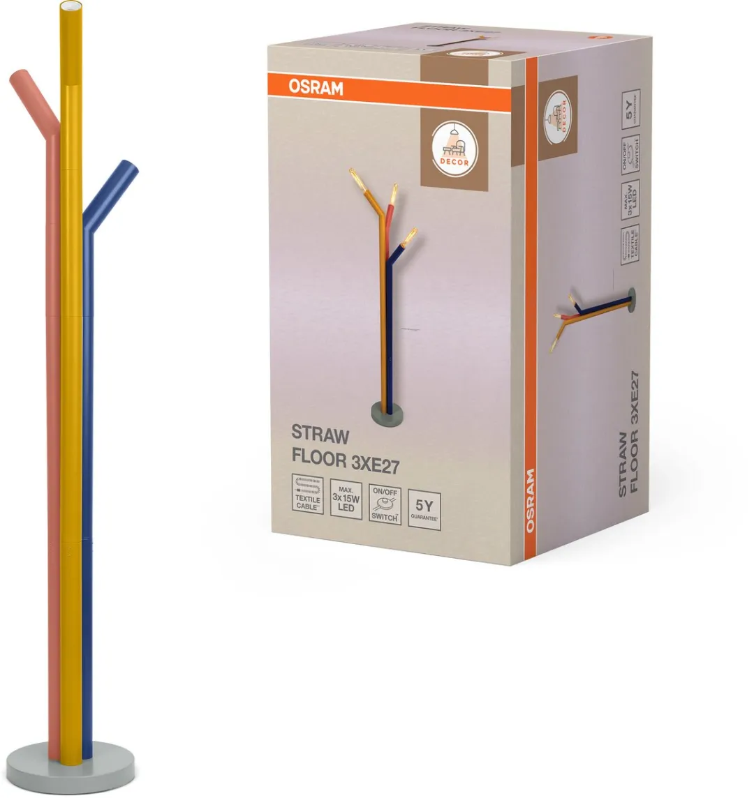 Osram Decor Straw Vloerlamp - 3x E27 Multicolor