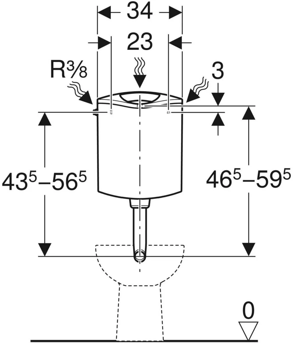 Geberit Laaghangend Reservoir 2-Toets Alpien Wit - 44691387908341