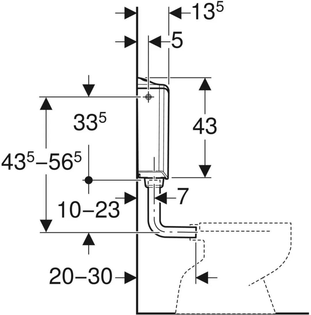 Geberit Laaghangend Reservoir 2-Toets Alpien Wit - 44691387908341