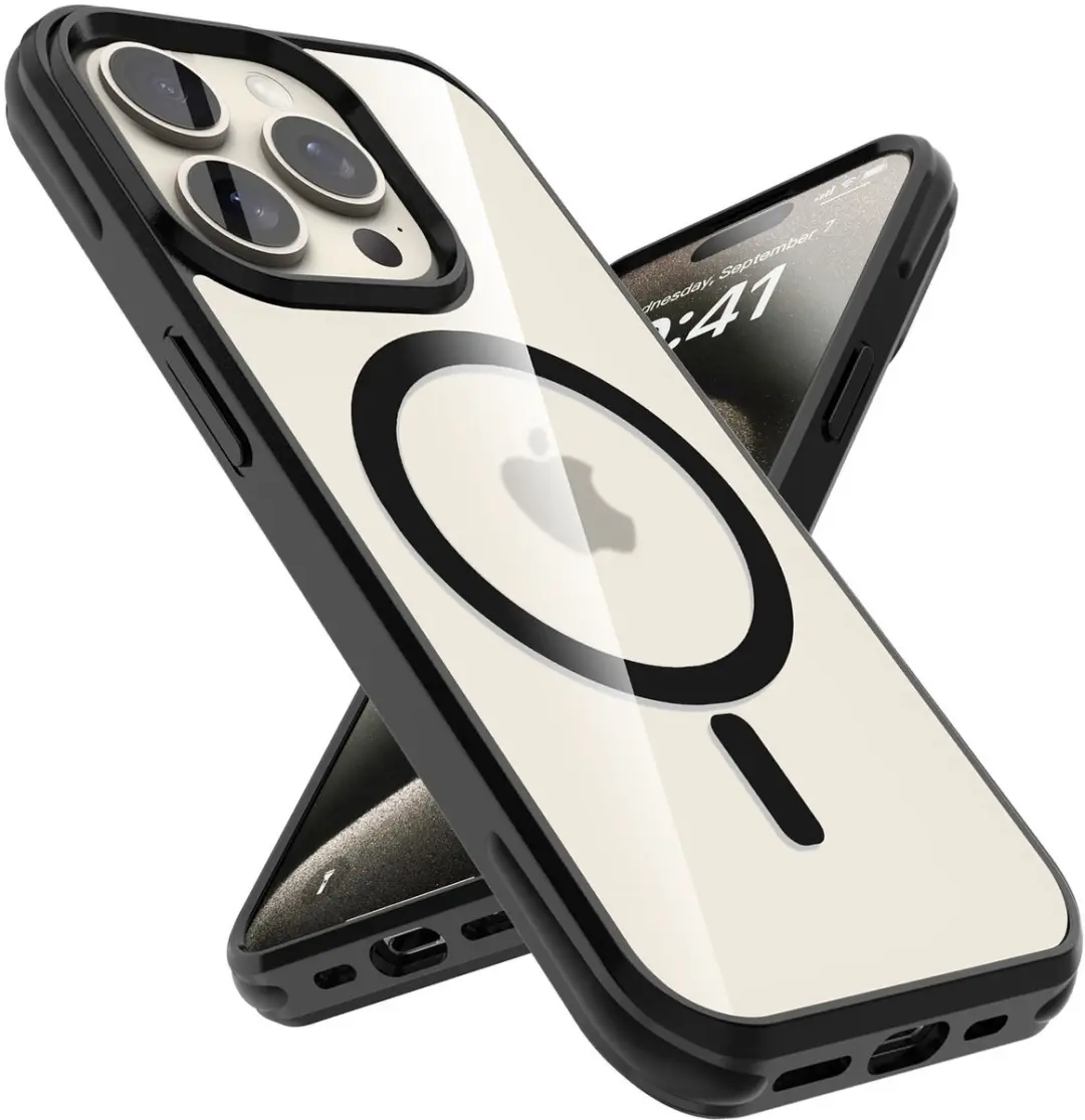 Hoesje geschikt voor iPhone 15 PRO in Zwart Case geschikt voor Magsafe