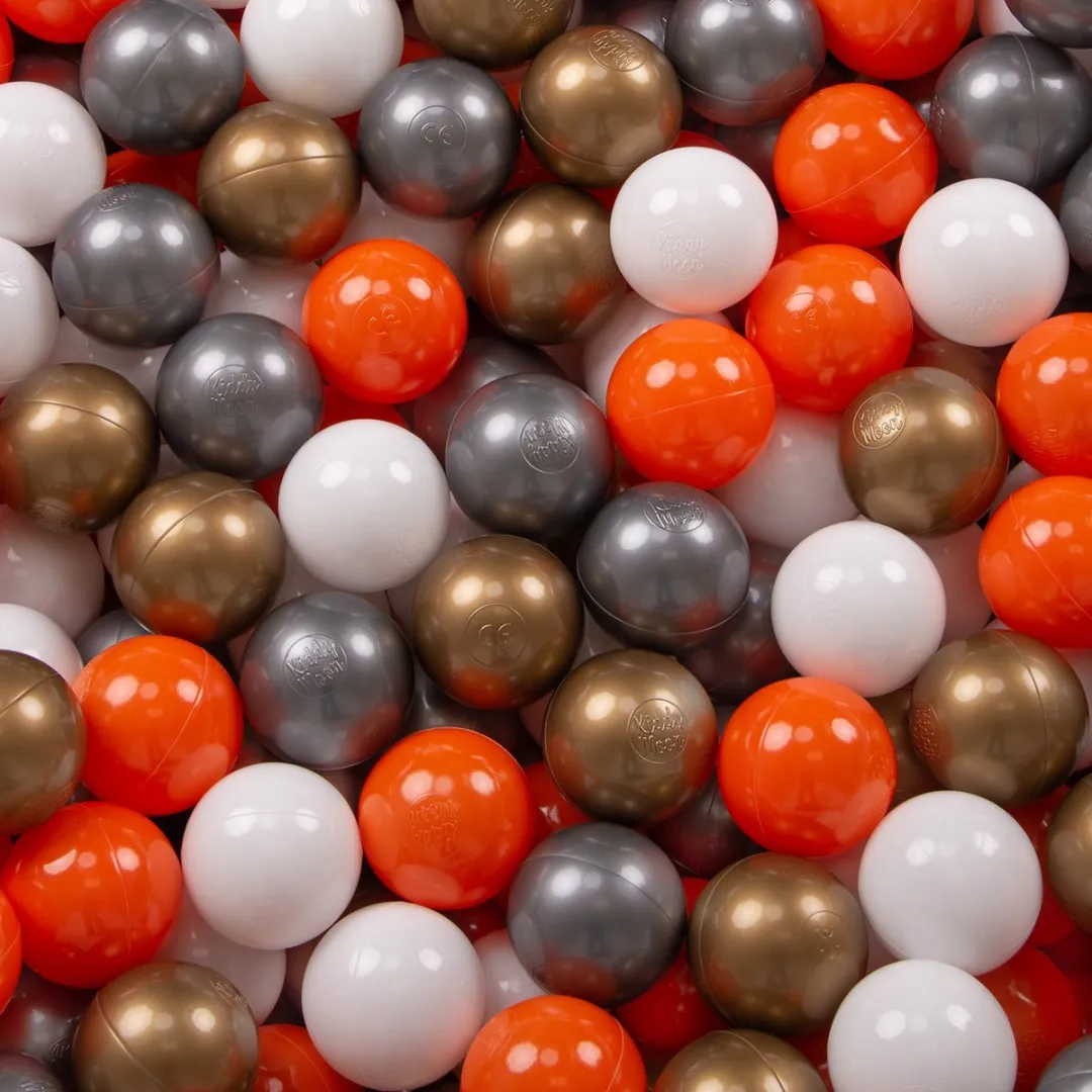 KiddyMoon Kinderballen 50 Stuks - Ø7cm - Oranje/Zilver/Goud/Wit
