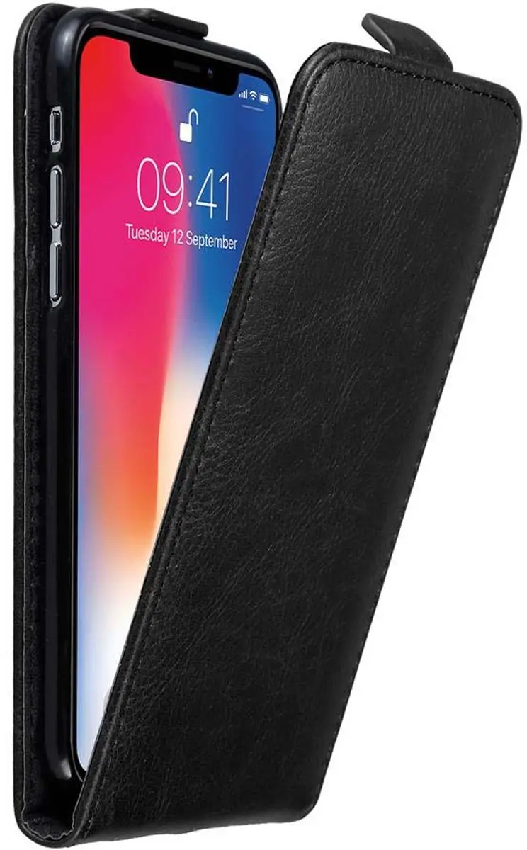 Cadorabo Hoesje geschikt voor Apple iPhone X / XS in ZWARTE NACHT