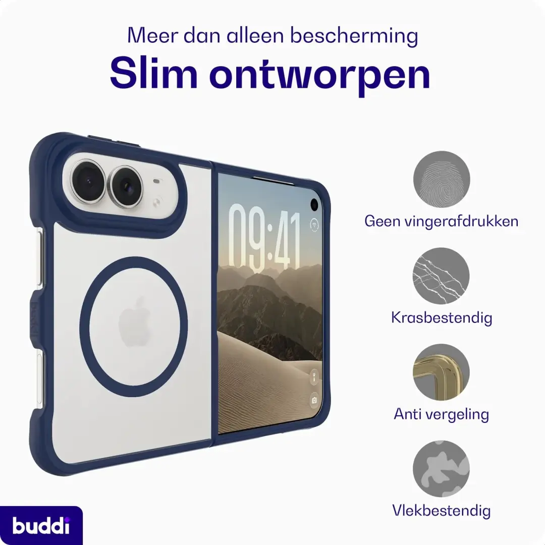 Buddi Hybrid Hoesje iPhone Duo - MagSafe - Blauw - afbeelding 5 van 6