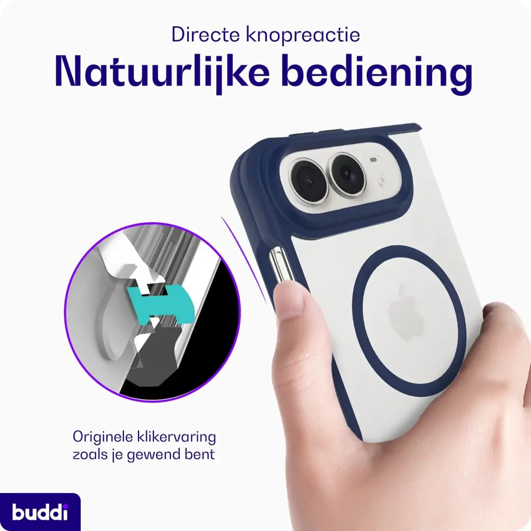 Buddi Hybrid Hoesje iPhone Duo - MagSafe - Blauw - afbeelding 2 van 6