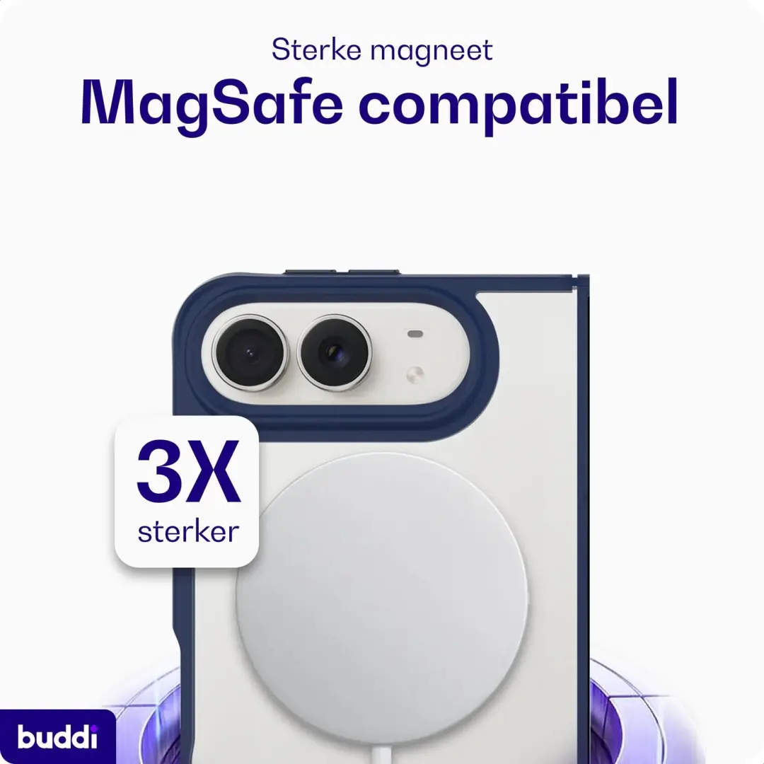 Buddi Hybrid Hoesje iPhone Duo - MagSafe - Blauw - afbeelding 6 van 6