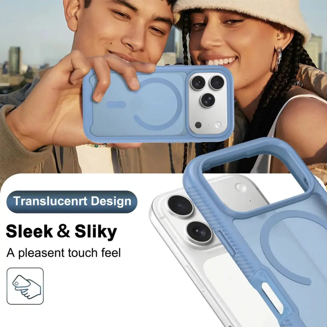 Hoesje iPhone 18 Pro met Screenprotector - Lichtblauw - afbeelding 4 van 6