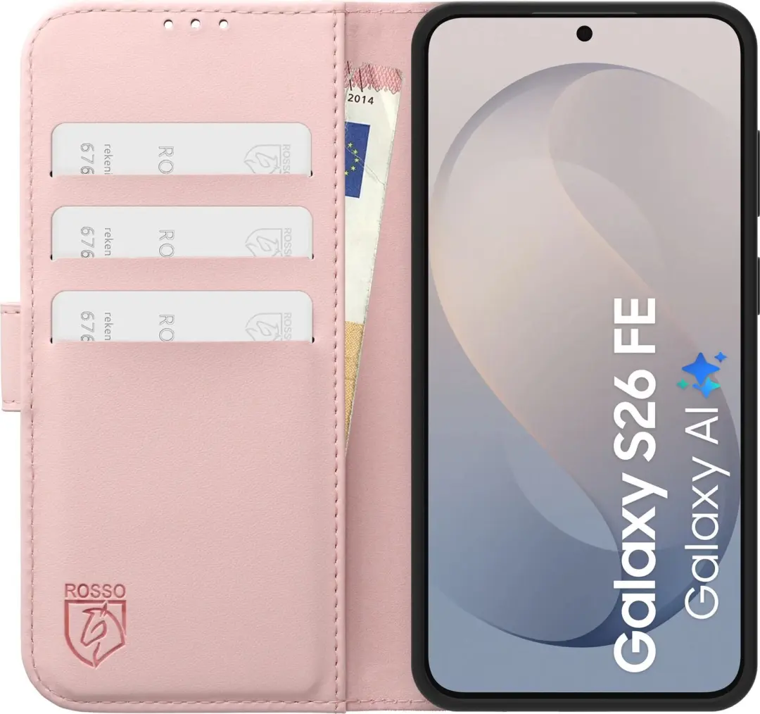 Rosso Element Modern Samsung Galaxy S26 FE Hoesje Book Case - Roze - afbeelding 3 van 6