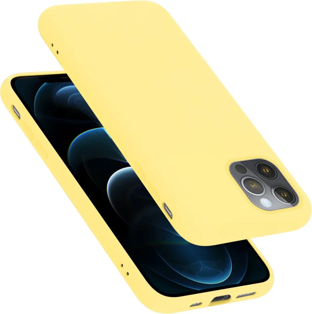 Cadorabo Hoesje geschikt voor Apple iPhone 12 PRO MAX in LIQUID GEEL