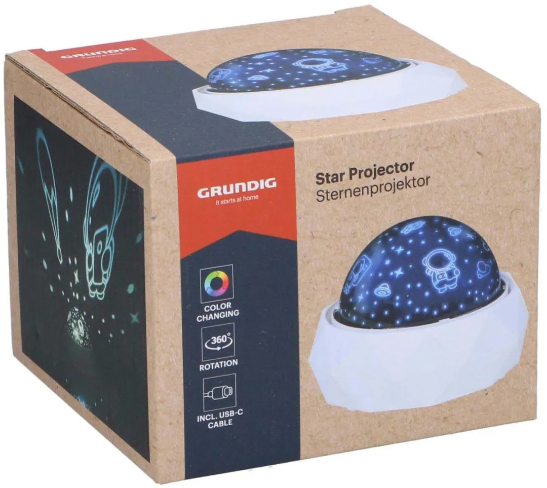 Grundig Sterrenprojector Nachtlamp - RGB Kleurverandering - USB-C Oplaadbaar - afbeelding 6 van 6