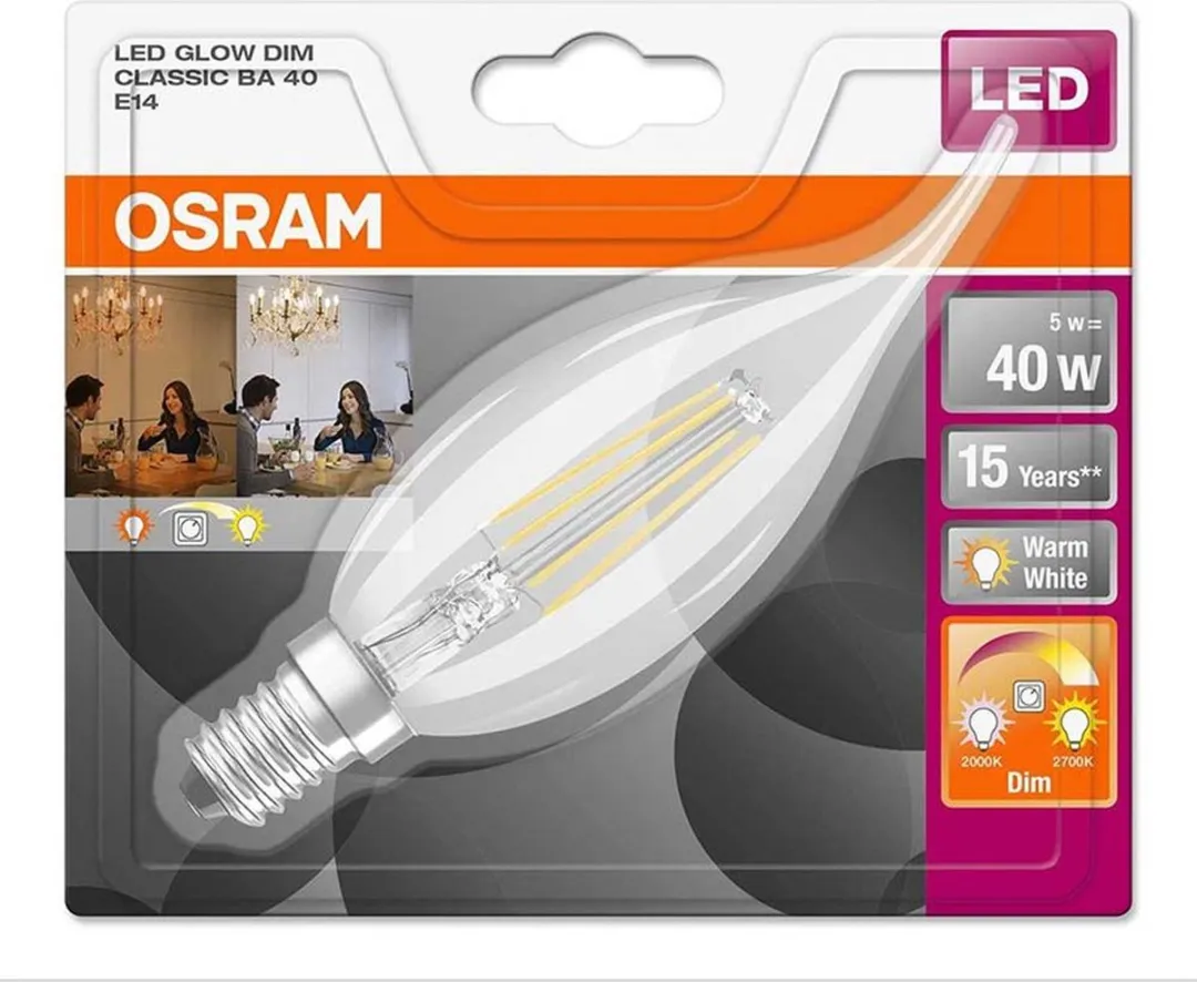 Osram LED Druipkaars E14 5W Warmwit - 2700K - Helder - afbeelding 4 van 5