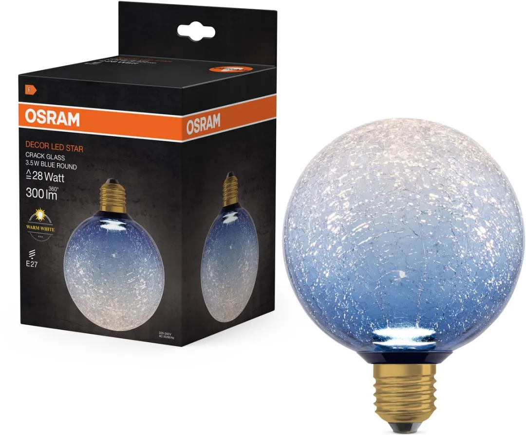 Osram Decor LED Lamp Cracked Glass - 3.5W 2700K Ø125cm - Matblauw