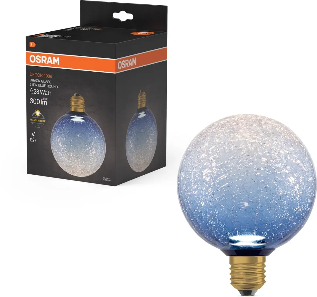 Osram Decor LED Lamp Cracked Glass - 3.5W 2700K Ø125cm - Matblauw