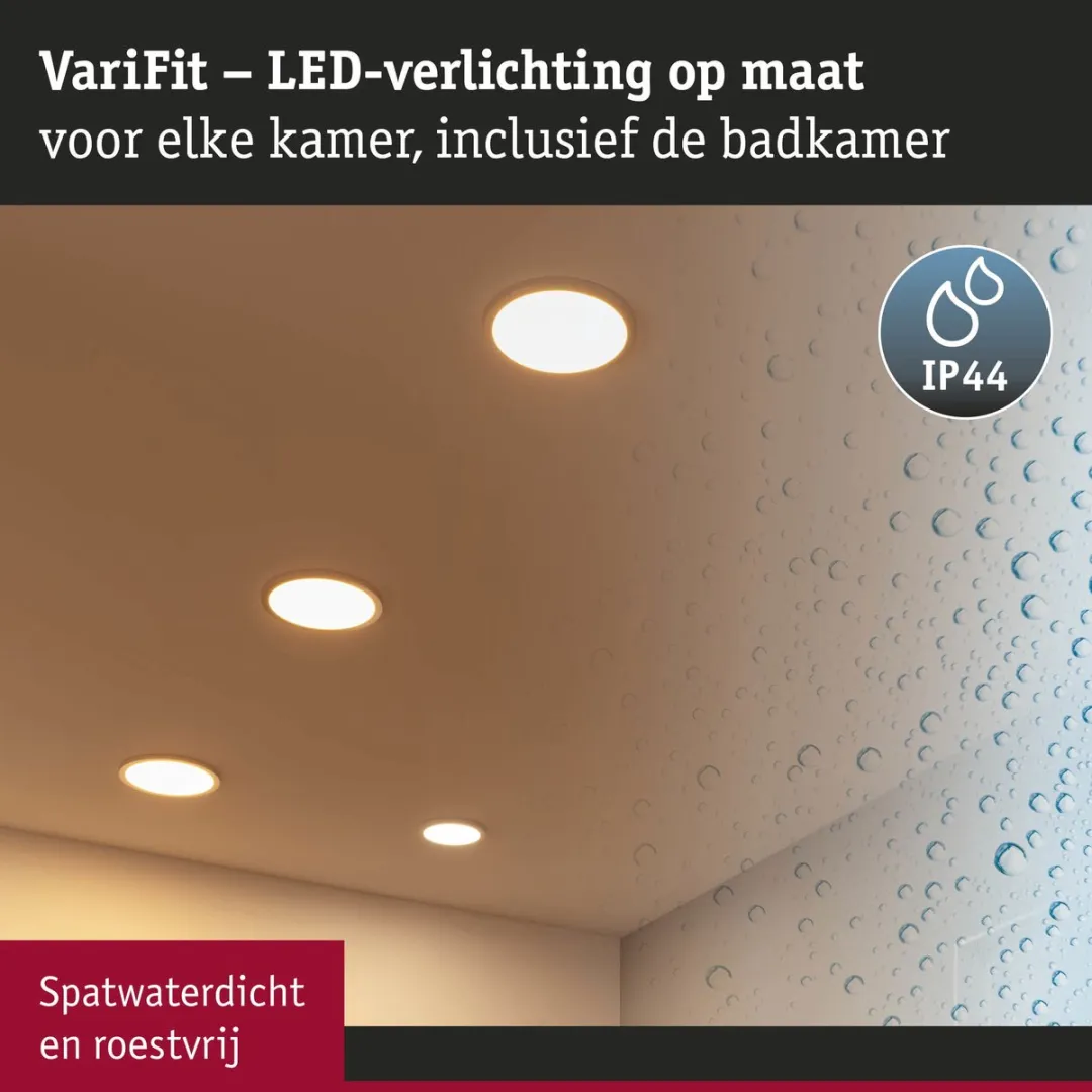 Paulmann VariFit LED-inbouwpaneel Areo IP44 13W 1200lm - 3000K Chroom mat
