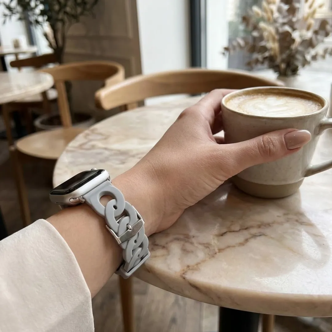 NUVEX Horlogebandje Apple Watch 40mm - Ultra Dun Silicone Grijs