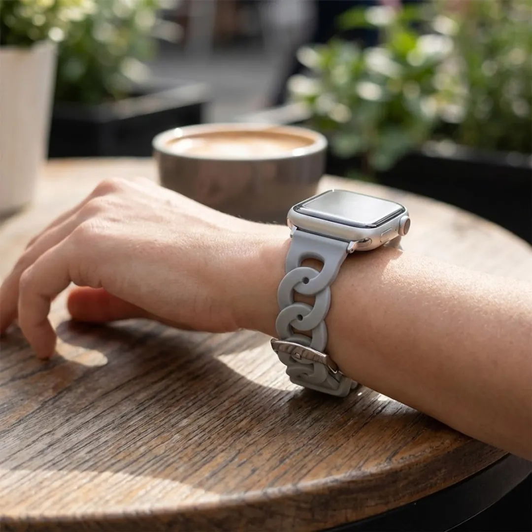 NUVEX Horlogebandje Apple Watch 40mm - Ultra Dun Silicone Grijs