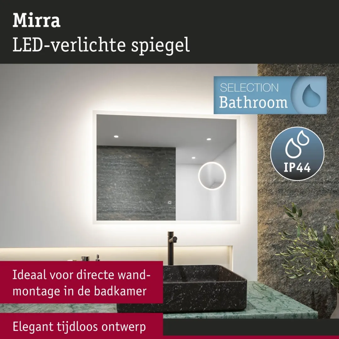 Paulmann Mirra LED-Spiegel 80cm - 2x1580lm 4000K - IP44 - afbeelding 6 van 6