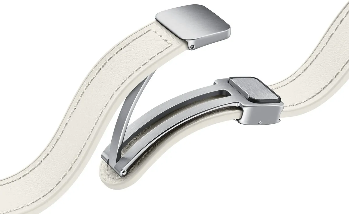 Samsung Watch D-Buckle Hybrid Leather Band S/M - Cream