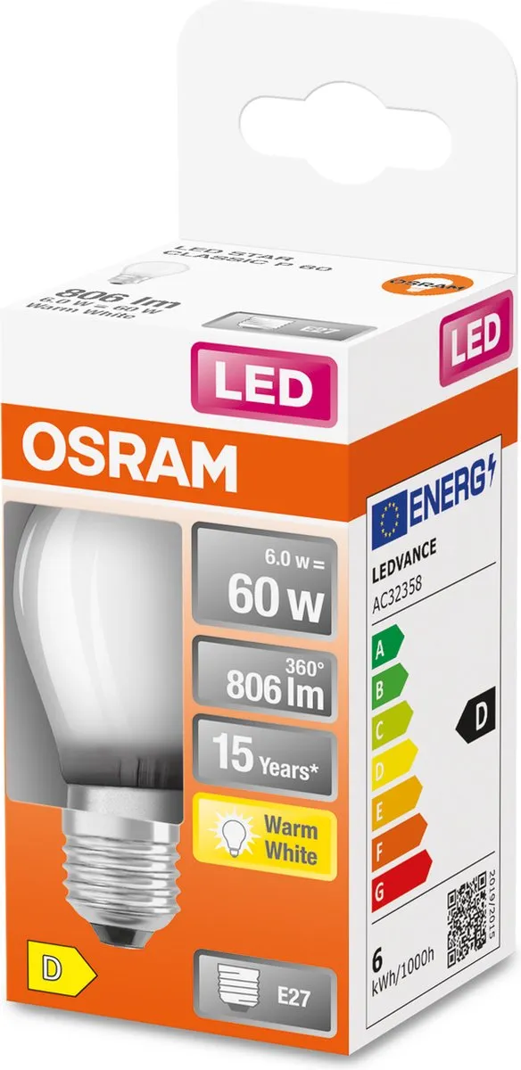 Osram LED-lamp E27 5.5W Warmwit - 2700K