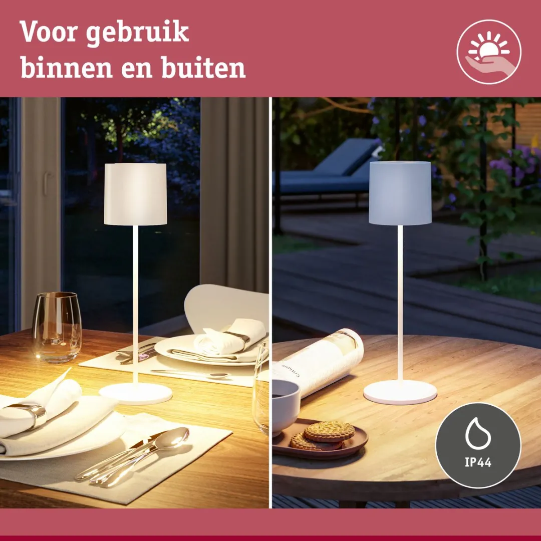 Paulmann Acculamp Tuni IP44 2700K - Wit mat