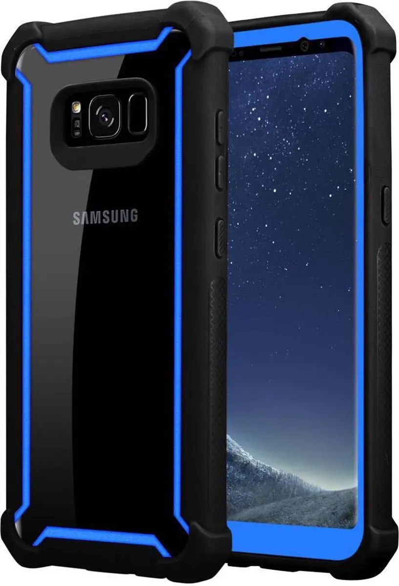 Cadorabo Hoesje geschikt voor Samsung Galaxy S8 in BLAUW ZWART