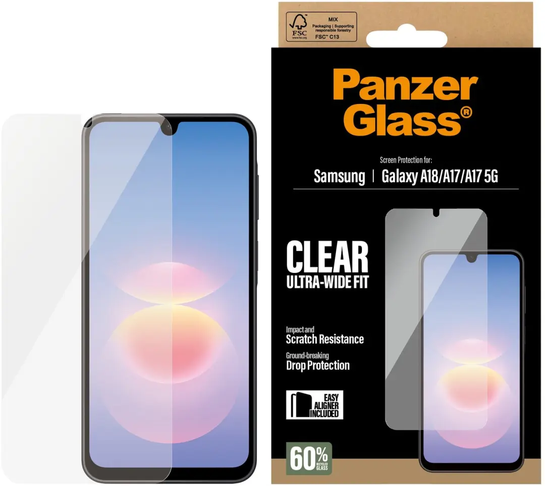 PanzerGlass Ultra-Wide Fit Screenprotector Galaxy A18