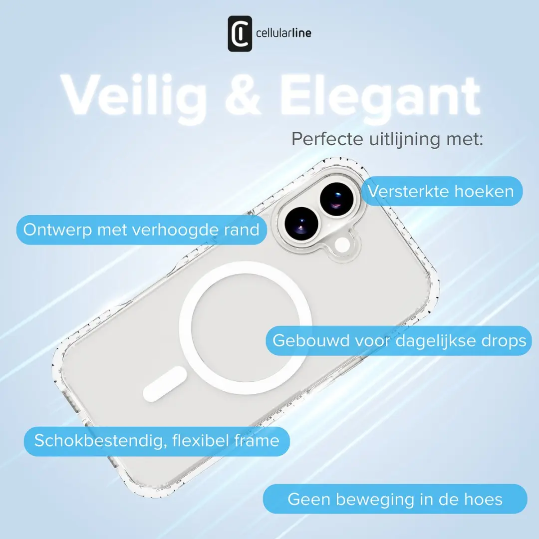 Cellularline Ultra Strong Mag Hoesje iPhone 17 - Transparant - afbeelding 5 van 6