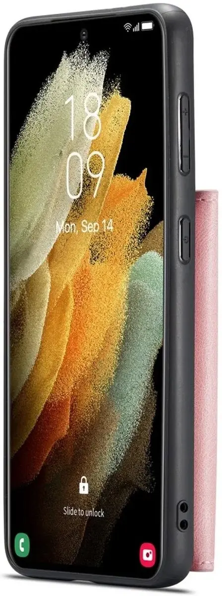 CaseMe JH-01 Hoesje Samsung Galaxy S22 - 4 Pasjes - Roze - afbeelding 2 van 6