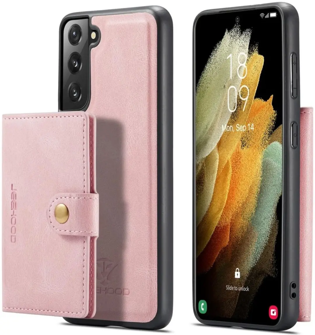 CaseMe JH-01 Hoesje Samsung Galaxy S22 - 4 Pasjes - Roze - afbeelding 3 van 6
