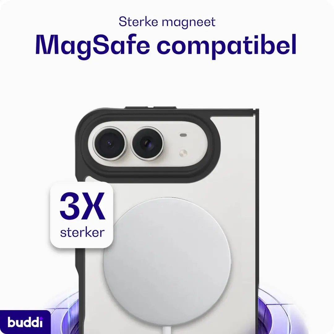 Buddi Hybrid Hoesje iPhone Duo MagSafe - Zwart - afbeelding 5 van 6