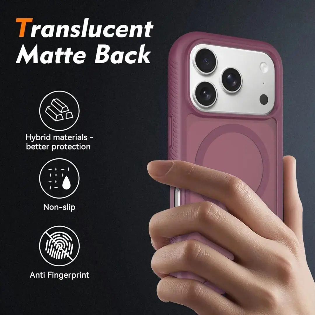 Hoesje iPhone 18 Pro MagSafe Full Protect - Matte Burgundy - afbeelding 4 van 6