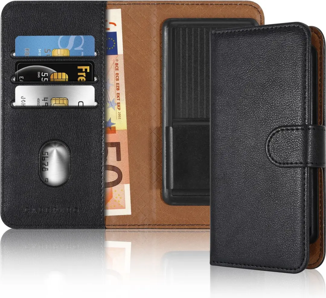 Hoesje geschikt voor Xiaomi Mi NOTE in ZWART met kaartslot, 360 graden beschermhoes PU lederen mobiele telefoon etui case cover
