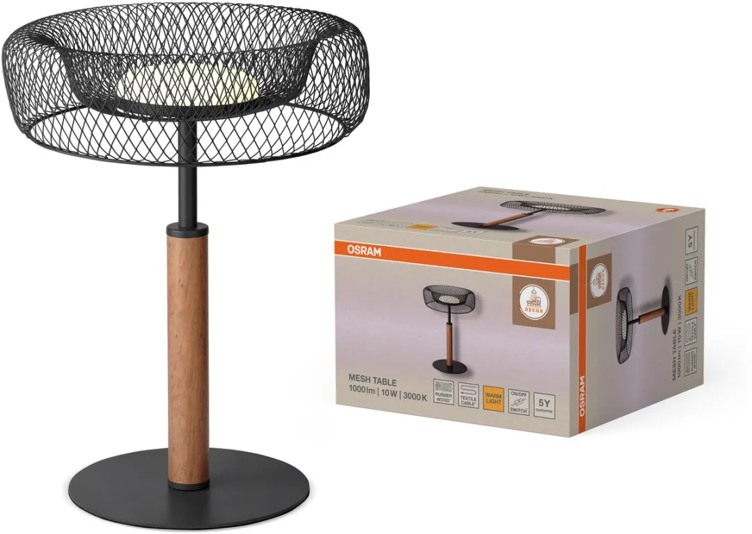 Osram Decor Mesh Tafellamp 10W - 640lm - 3000K - Zwart