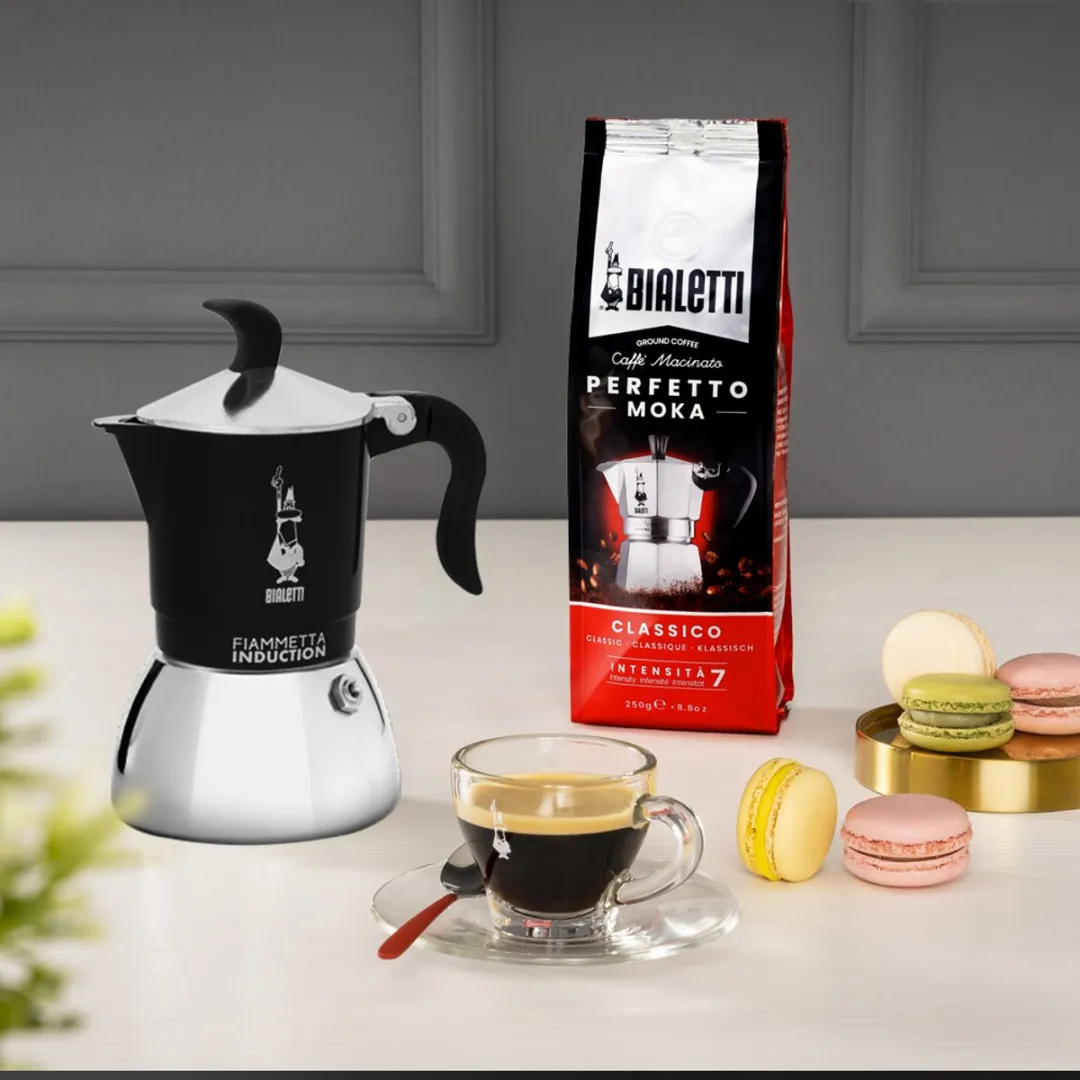 Bialetti Fiammetta Induction Moka Express 0,1L - Zwart/RVS