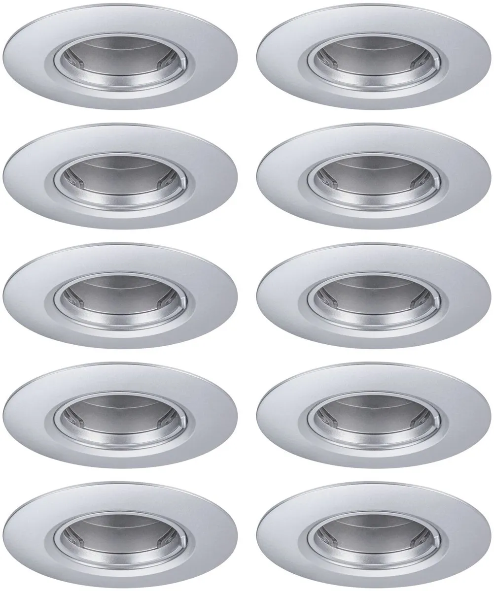Paulmann Inbouwlamp Set 10x Star Rond 90mm GU10 - 10x10W - Chroom mat