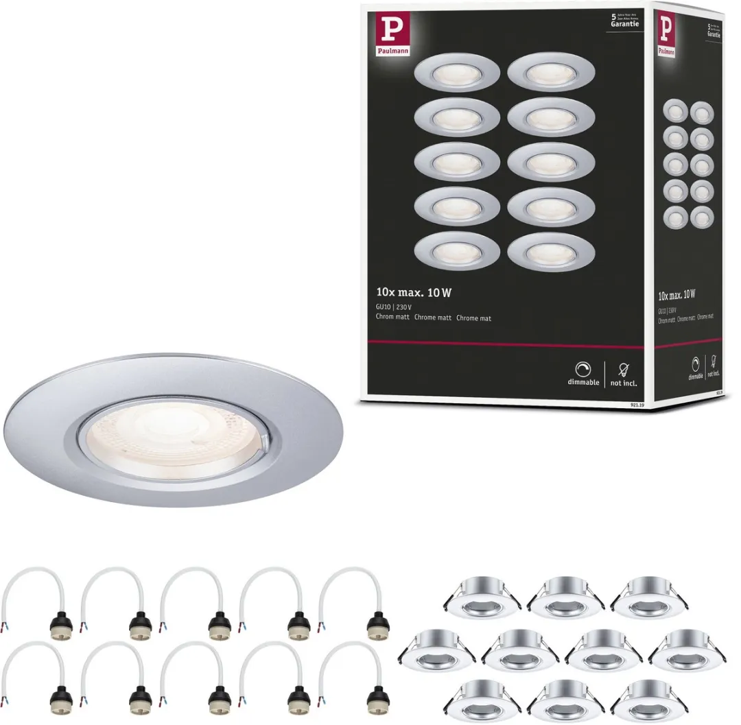 Paulmann Inbouwlamp Set 10x Star Rond 90mm GU10