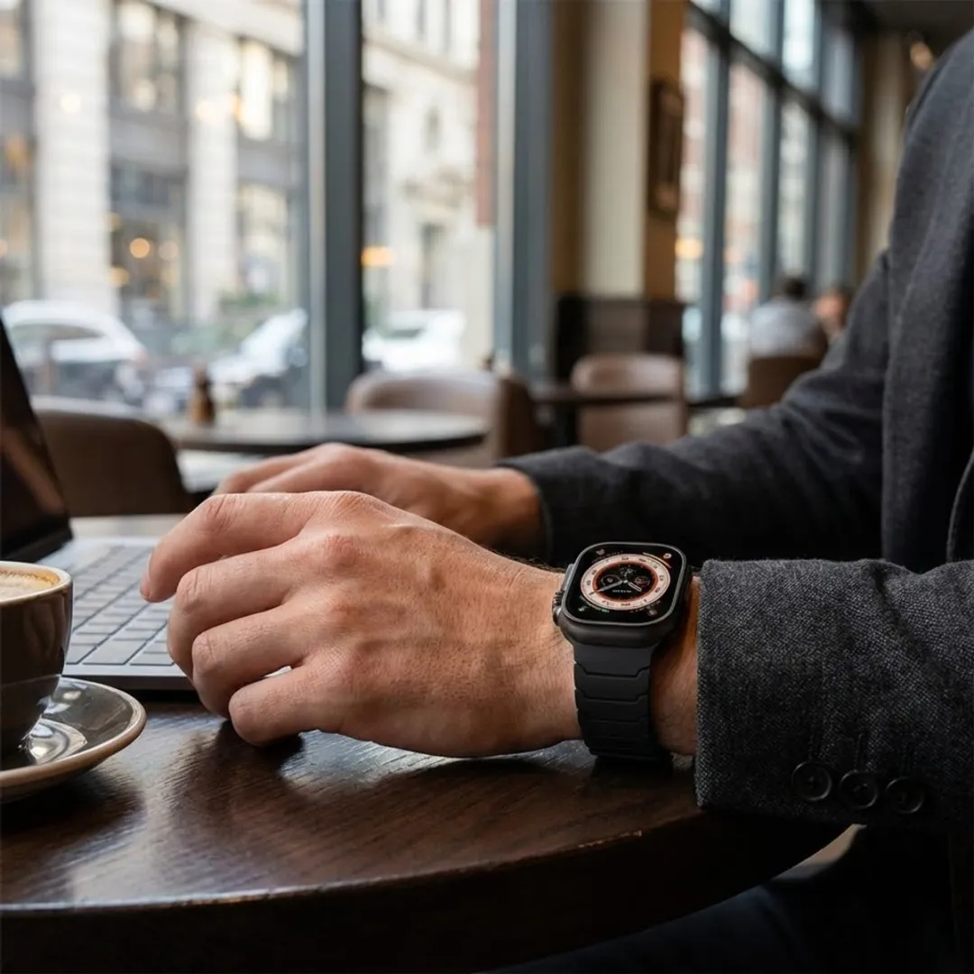 NUVEX Zwart Siliconen Horlogebandje - Magnetisch - One Size - Apple Watch 38/40/41/42mm