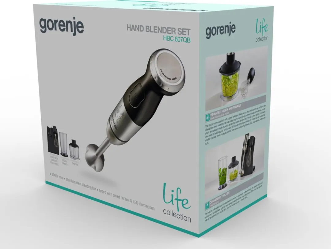 Gorenje HBC807QB Handmixer 800W - 0,5L - 4 Mesjes - Zwart