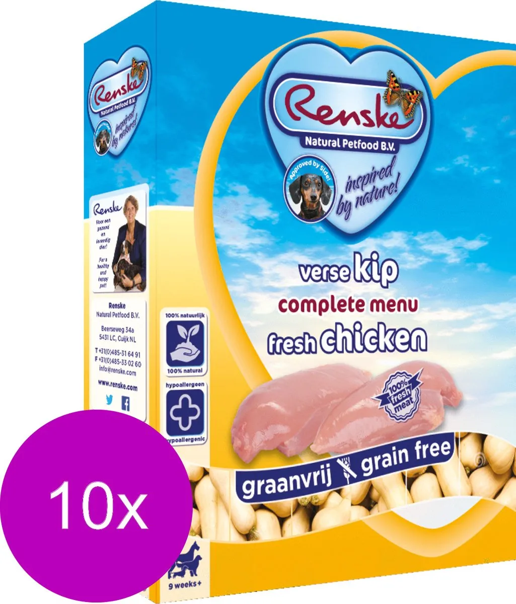 Renske Hond Vers Adult Graanvrij Kip - 10x395g