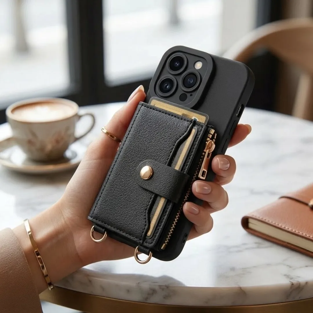NUVEX iPhone 16 Pro Hoesje met Portemonnee - Zwart
