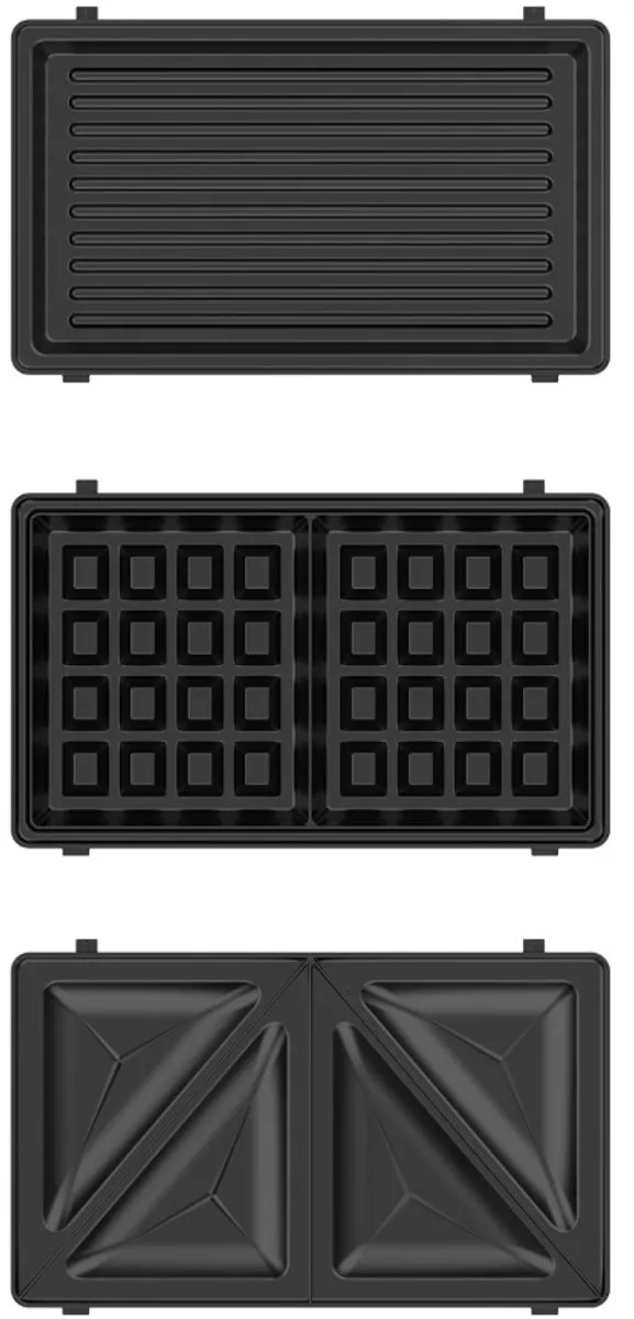BLACK+DECKER BXSA754E Wafelijzer & Tostiapparaat 750W - Grijs - afbeelding 3 van 4