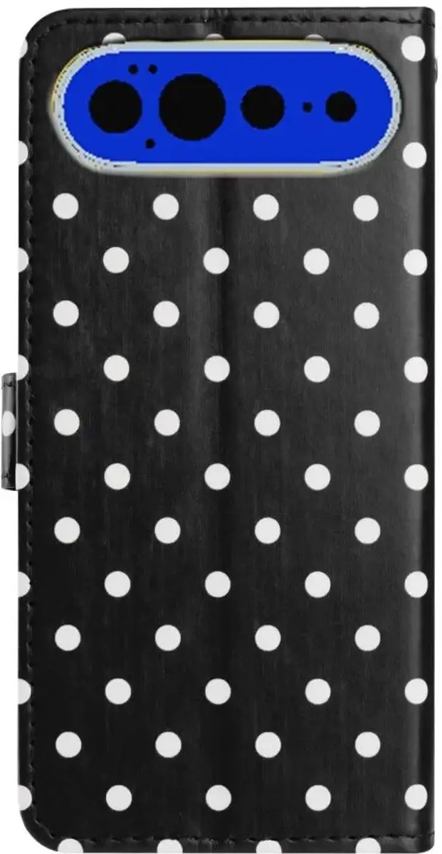 Google Pixel 11 Pro XL Hoesje Polka Dot Wallet Book Case - Zwart - afbeelding 6 van 6