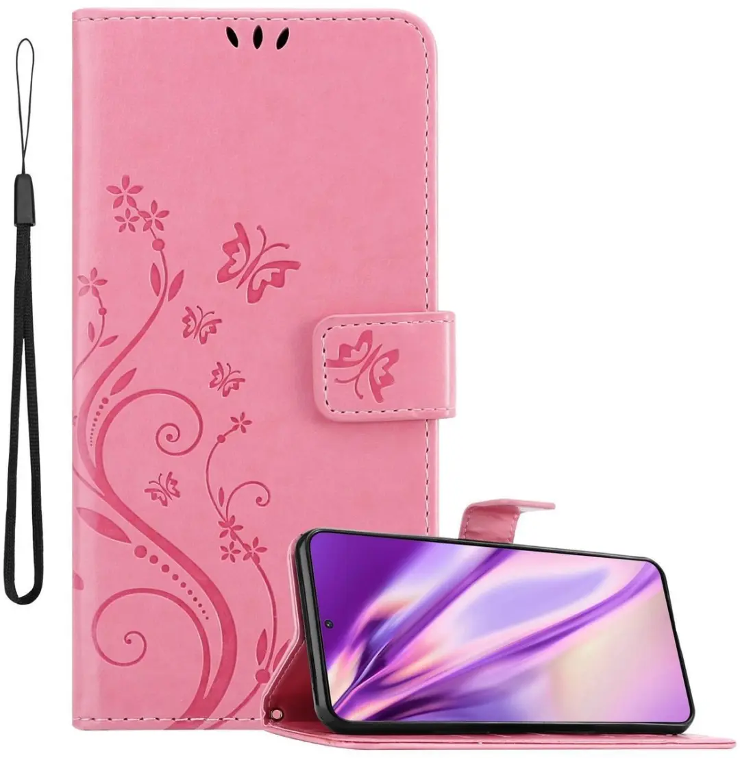 Cadorabo Hoesje geschikt voor Samsung Galaxy S21 PLUS in BLOEMEN ROZE